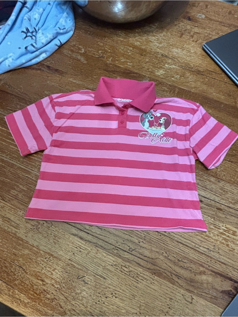 Lady and the Tramp Polo Disney EUC striped pink